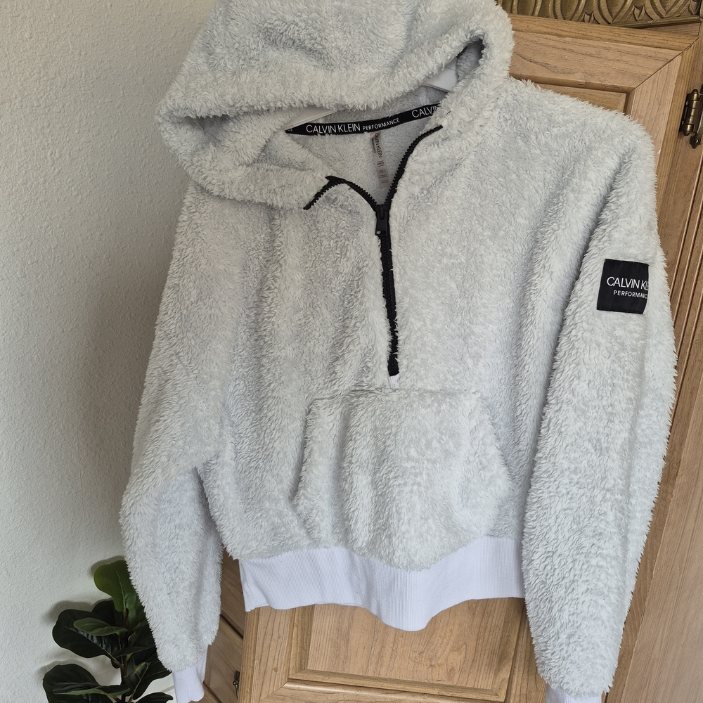 Calvin Klein Light Gray Fleece Hoodie